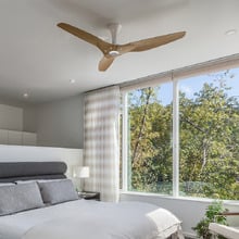 Haiku 152cm DC White & Brown Low Profile Smart Ceiling Fan with Remote Control